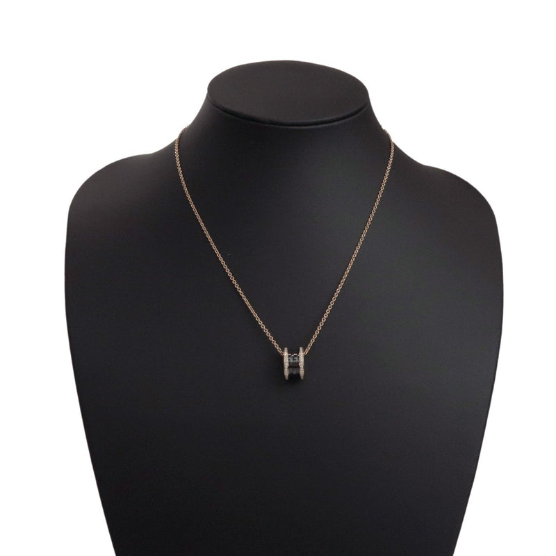 Bvlgari B.zero1 Pendant 18k Rose Gold And Ceramic With Diamonds Pink Rose_gold Bijoux