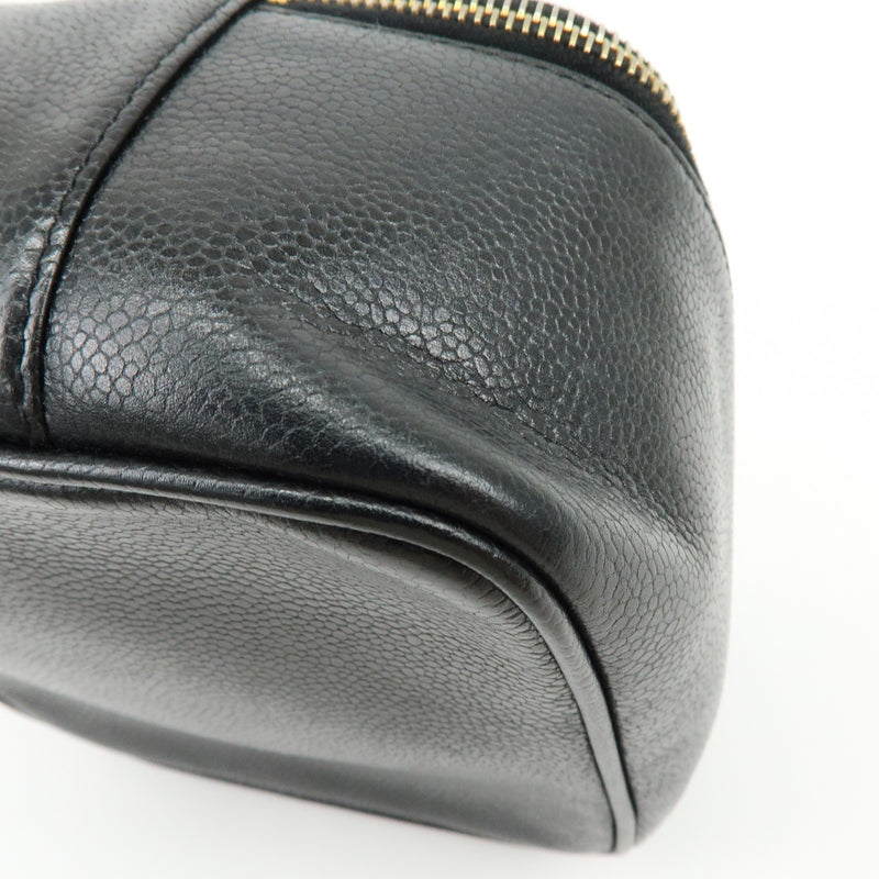 Chanel Vintage Timeless Cosmetic Case Caviar Black Leather Bag