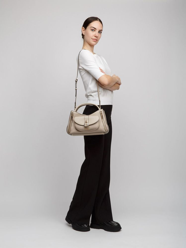 Guess Jessa Girlfriend Top Handle Bag — Taupe Polyurethane