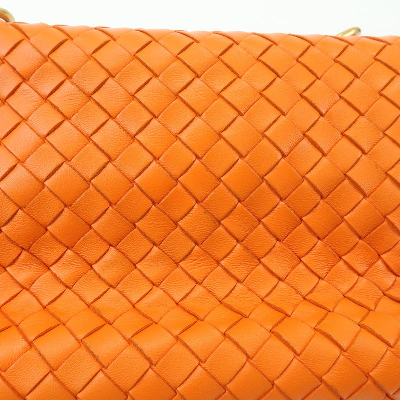 Bottega Veneta Olimpia Intrecciato Nappa Orange Leather Bag
