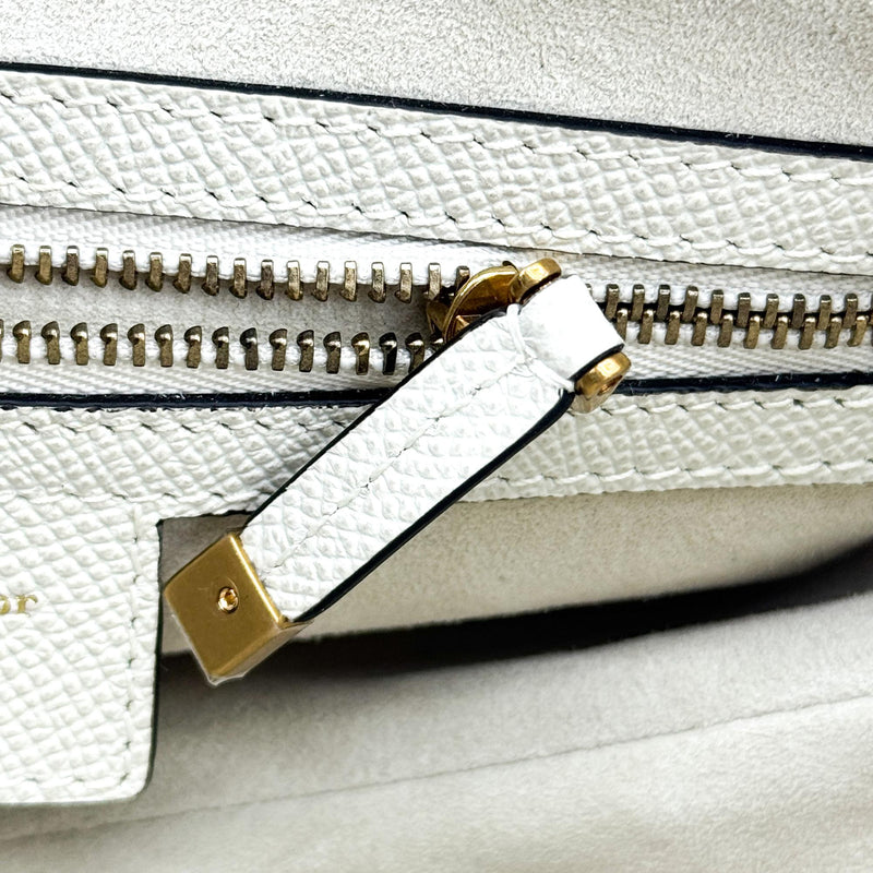 Christian Dior Saddle Leather White Bag