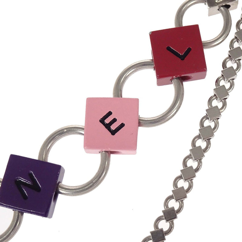 Chanel Logo Charm Chain Belt Metal Silver Silver_plated