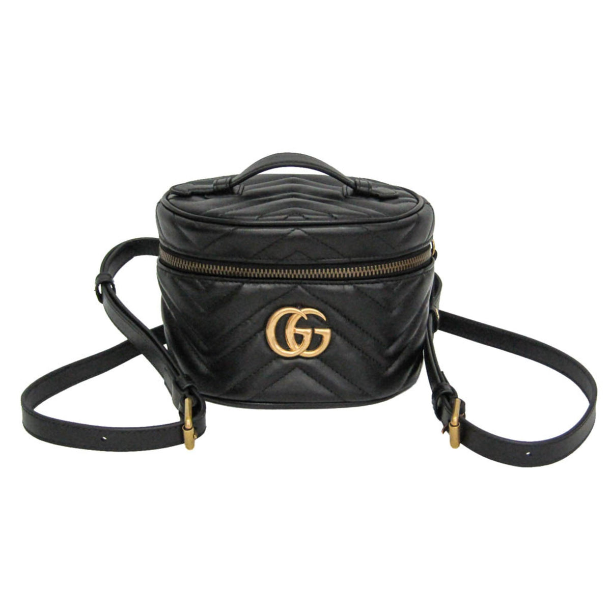 Gucci Gg Marmont Vanity Matelasse Leather Black Bag
