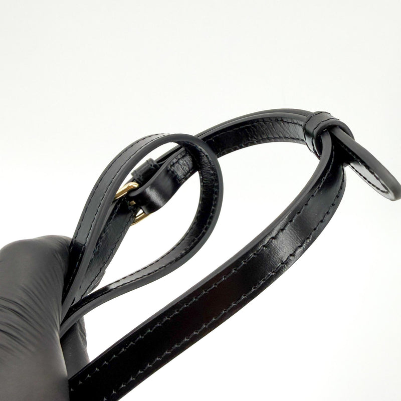 Celine Lola Triomphe Top Handle Leather Black Bag