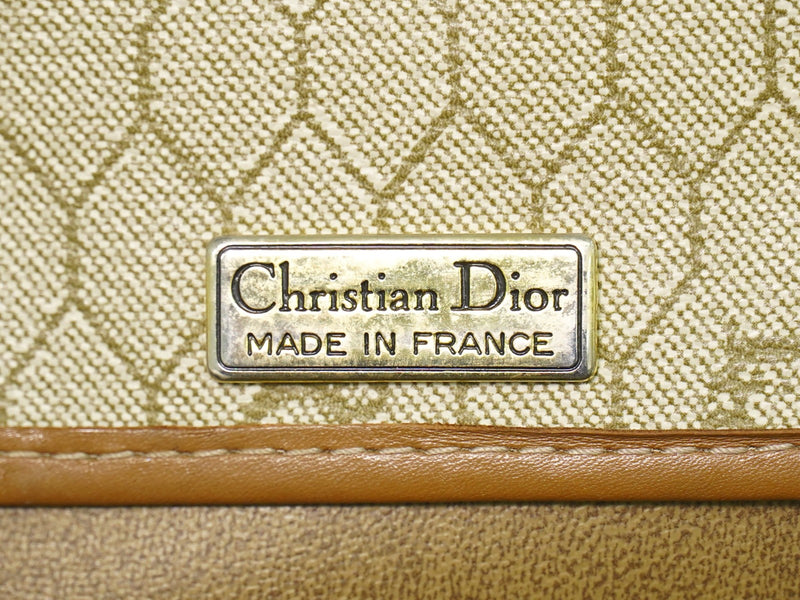 Christian Dior Vintage Honeycomb Canvas Beige Bag
