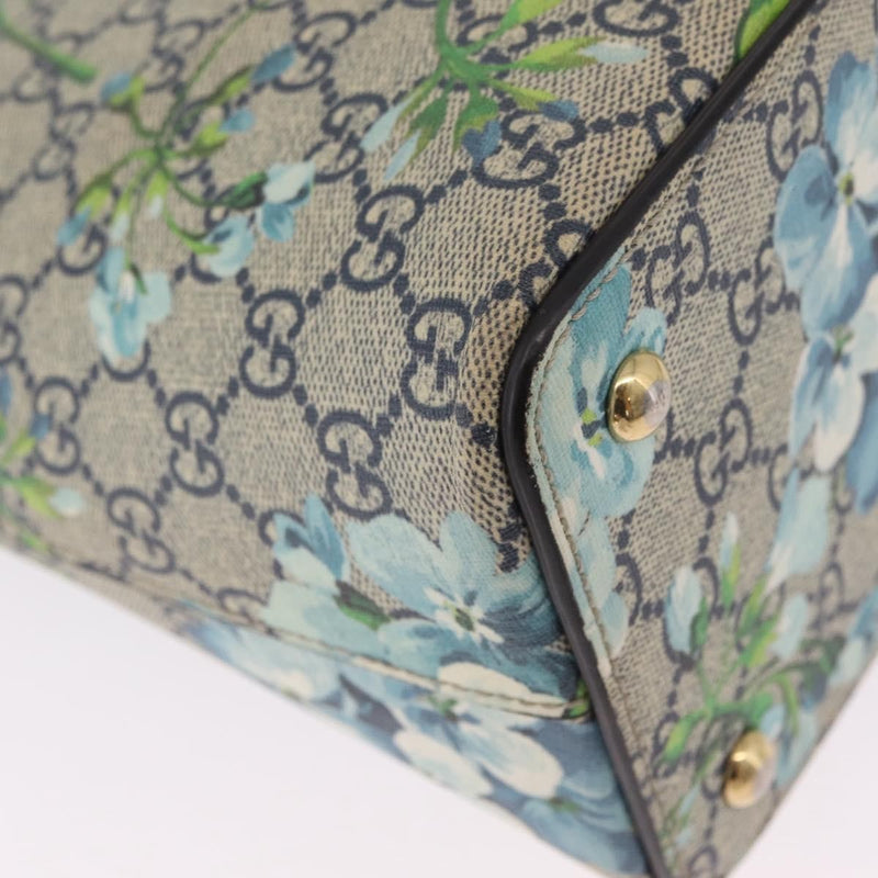 Gucci Linea A Convertible Blooms Print Gg Coated Canvas Navy Bag