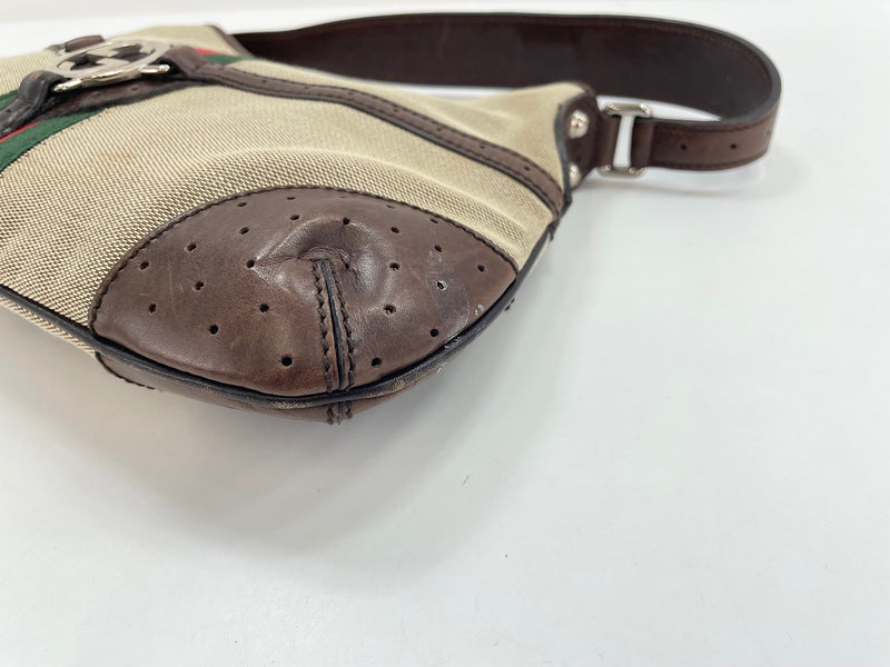 Gucci Reins Web Canvas Brown Bag