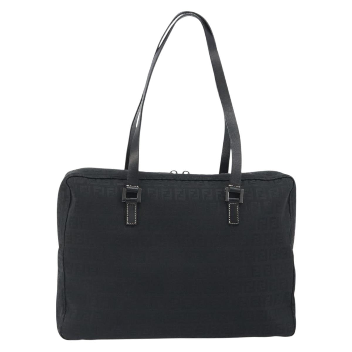 Fendi Shoulder Zucchino Canvas Black Bag