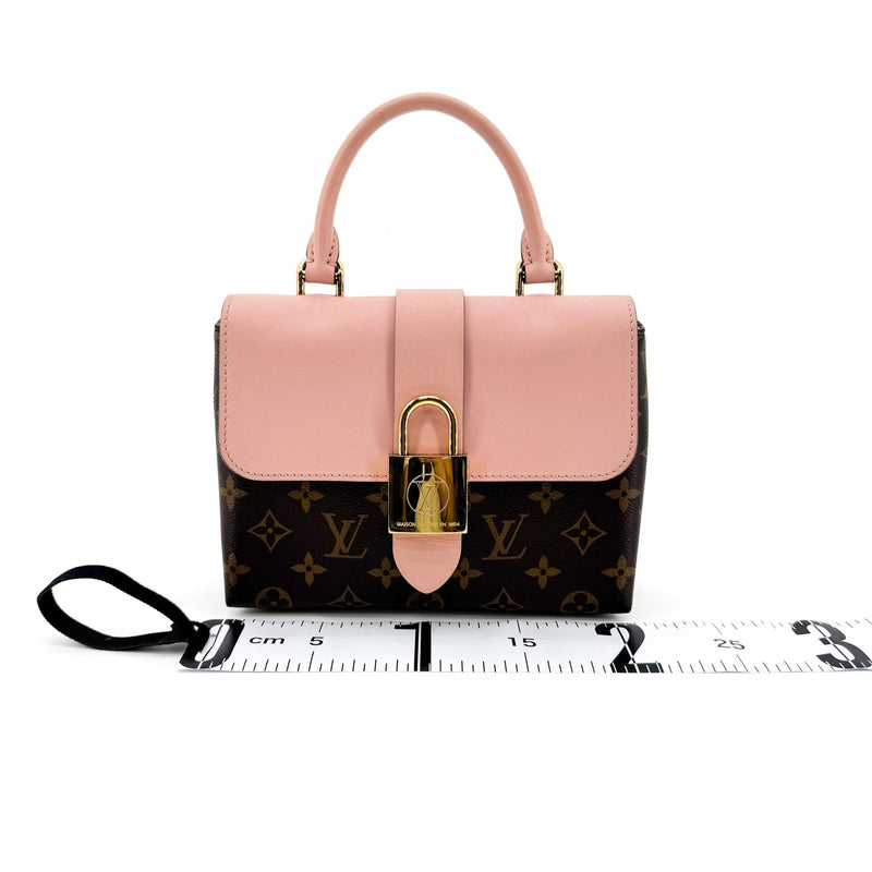 Louis Vuitton Braided Handle Locky Monogram Canvas With Leather Brown Bag