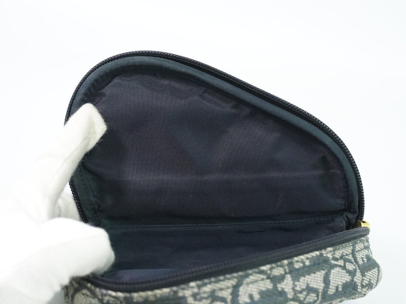 Christian Dior Saddle Zip Diorissimo Canvas Navy Bag