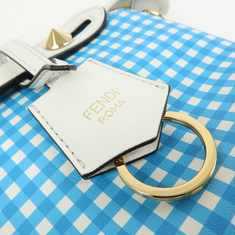 Fendi By The Way Satchel Printed Leather Blue