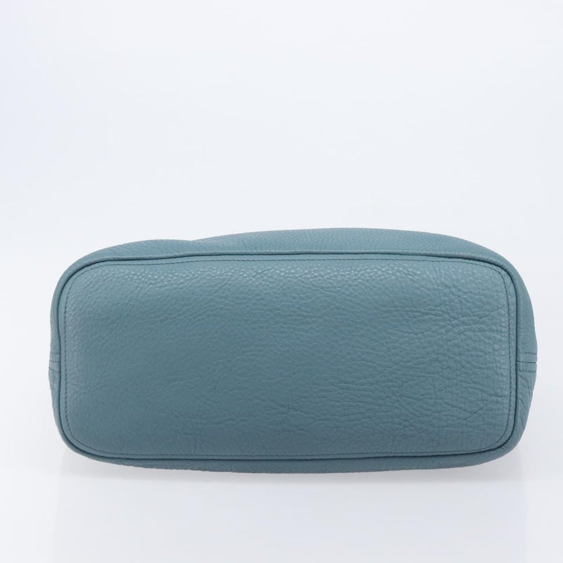 Prada Rolled Hobo Vitello Daino Blue Leather
