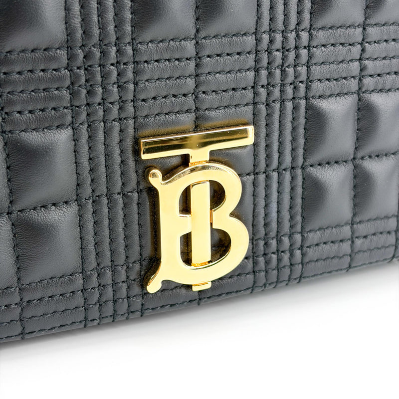 Burberry Lola Bum Quilted Lambskin Black Leather Bag