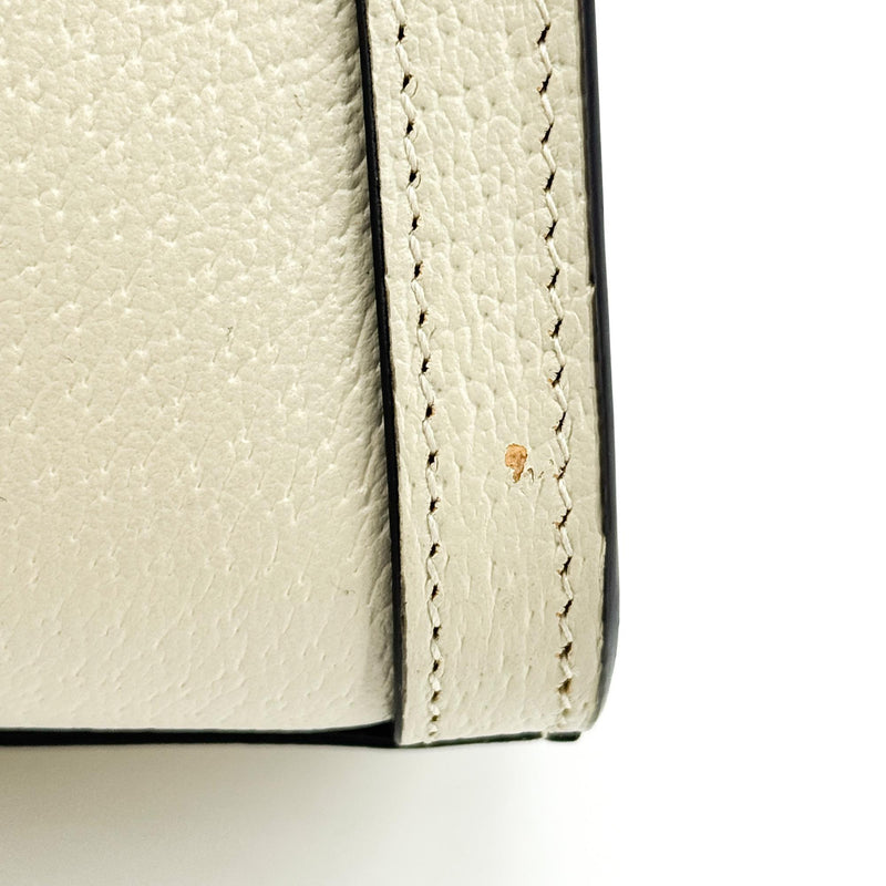 Gucci Diana Nm Bamboo Handle Leather White Bag