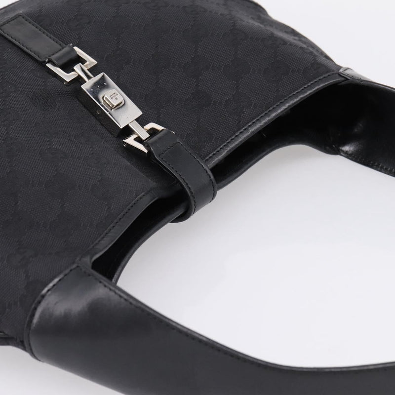 Gucci Jackie O Hobo Gg Canvas With Leather Black