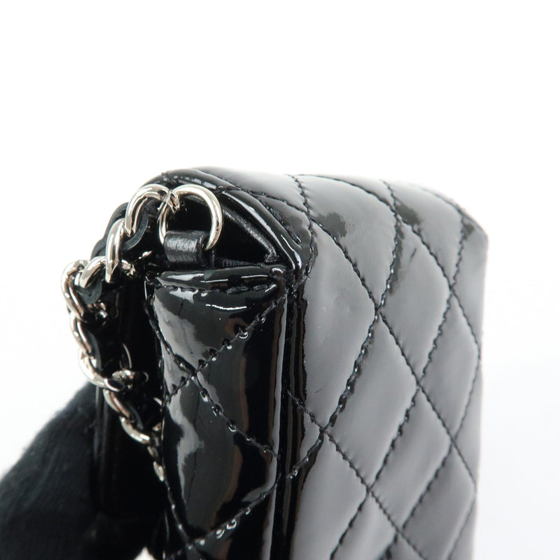 Chanel Cc Chain Phone Holder Quilted Patent Black Patent_leather Bag