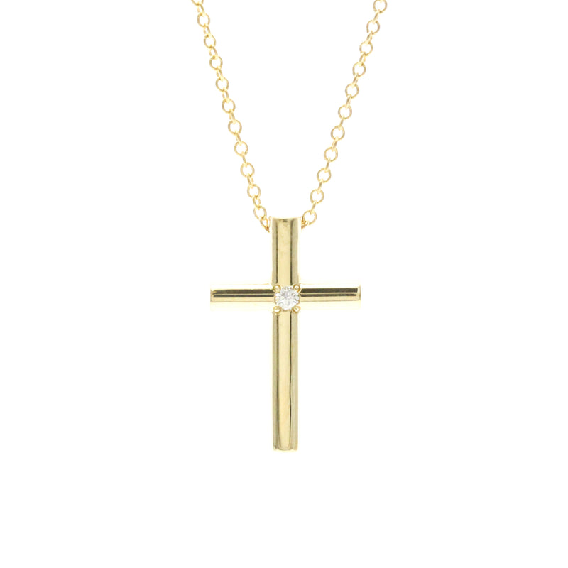 Tiffany & Co. Cross Pendant 18k Yellow Gold With Diamond Yellow_gold Bijoux
