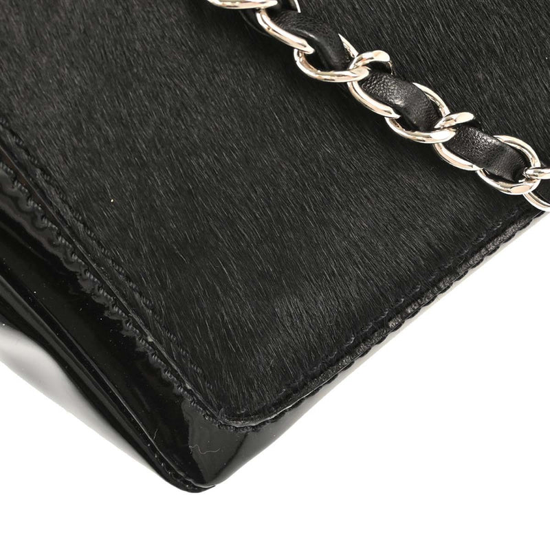 Chanel Cc Pocket Pony Hair With Patent Black Patent_leather Bag