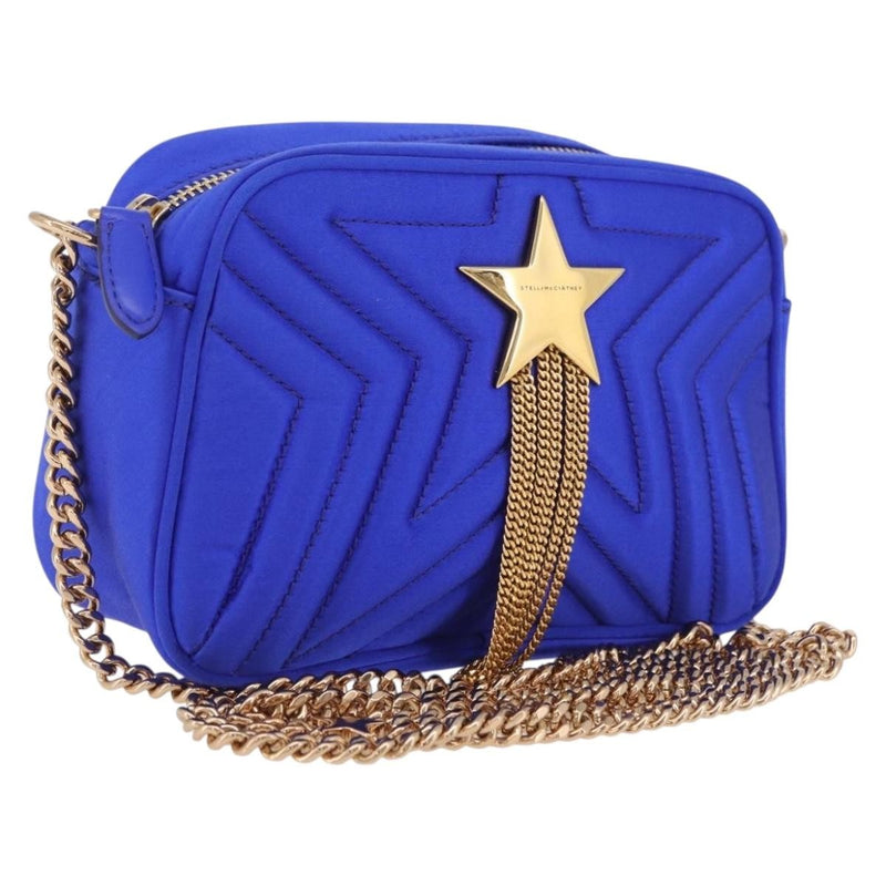 Stella Mccartney Star Camera Quilted Satin Blue Bag