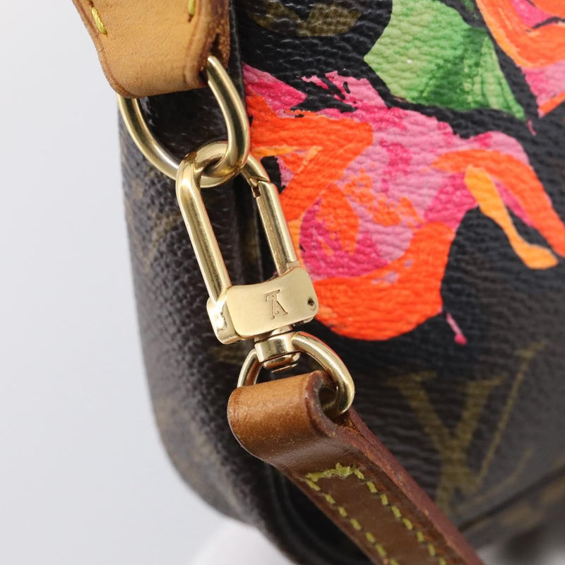 Louis Vuitton Pochette Accessoires Limited Edition Monogram Roses Multicolour Canvas Bag