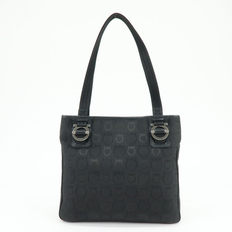 Salvatore Ferragamo Gancini Tote Canvas Black