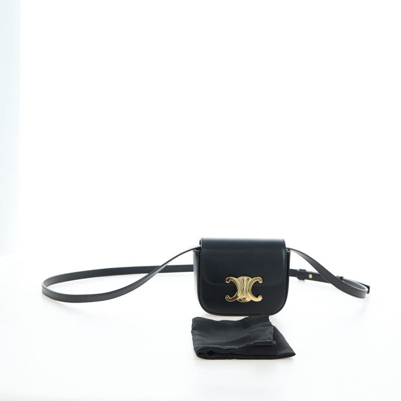 Celine Triomphe Smooth Calfskin Black Leather Bag