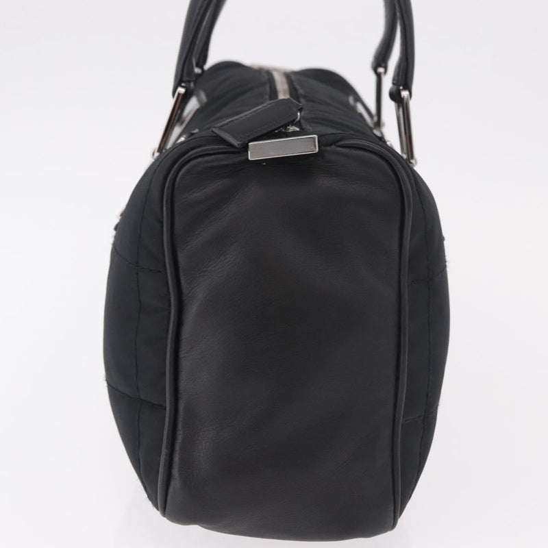 Chanel Square Stitch Boston Quilted Nylon Black Bag