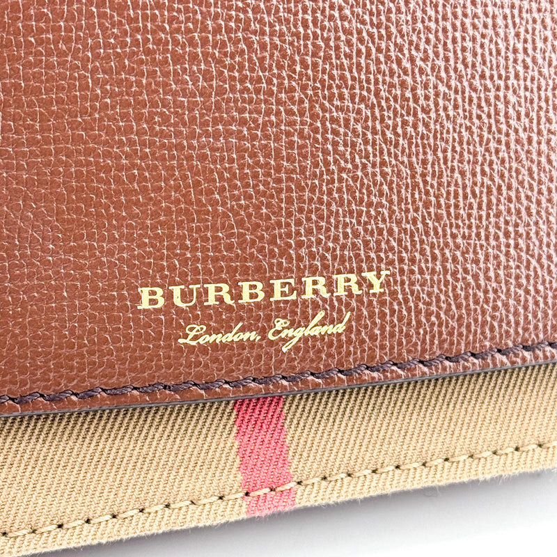 Burberry Folding Vintage Check Canvas And Leather Brown Accessory