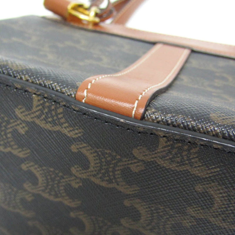 Celine Teen Cabas De France Triomphe Coated Canvas Brown Bag