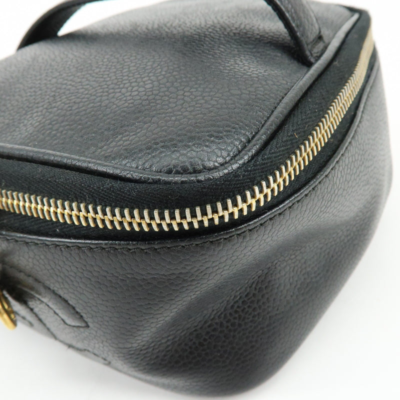 Chanel Vintage Timeless Cosmetic Case Caviar Black Leather Bag