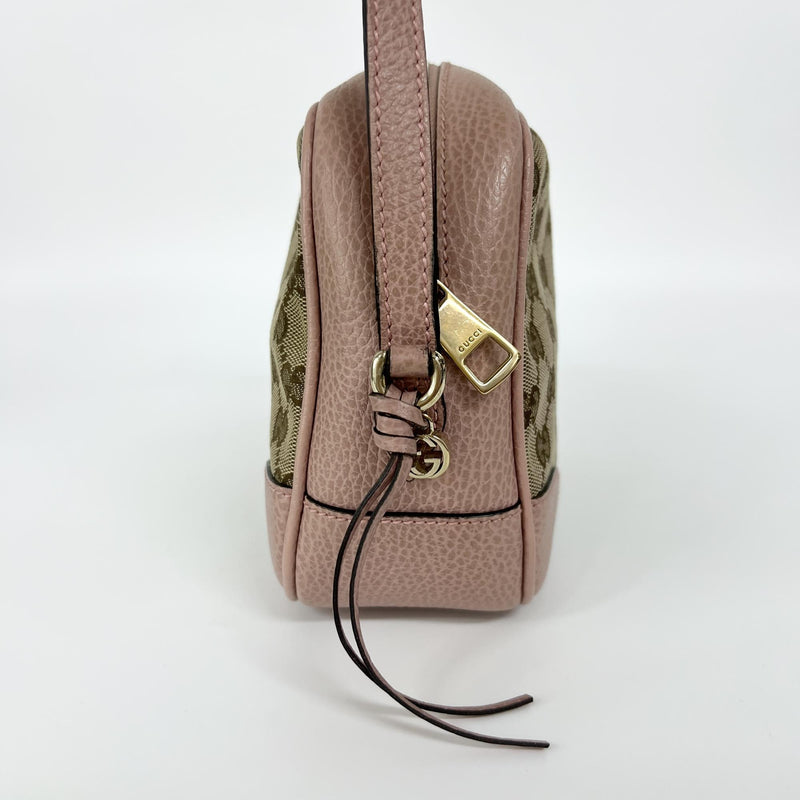 Gucci Bree Disco Gg Canvas With Leather Brown Bag