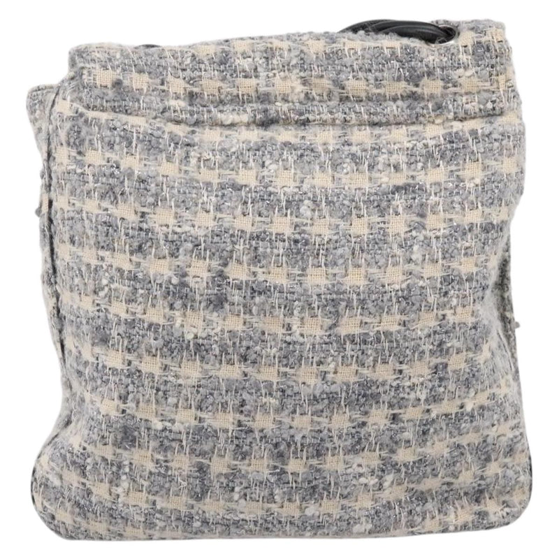 Chanel Camellia Messenger Tweed Gray Canvas