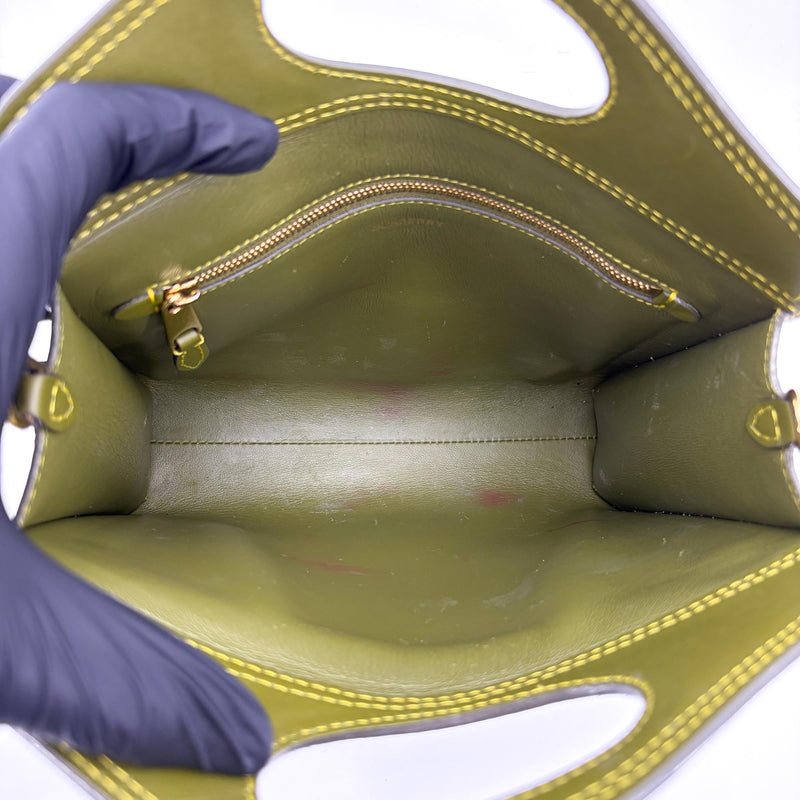 Burberry Title Pocket Leather Green Calfskin Bag