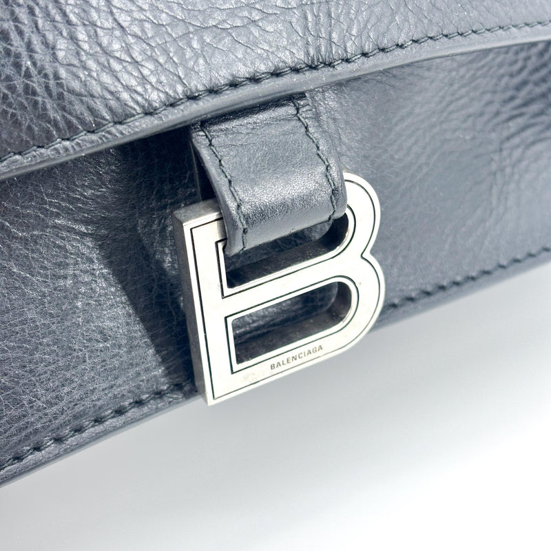 Balenciaga Downtown Soft Hourglass Leather Black Bag