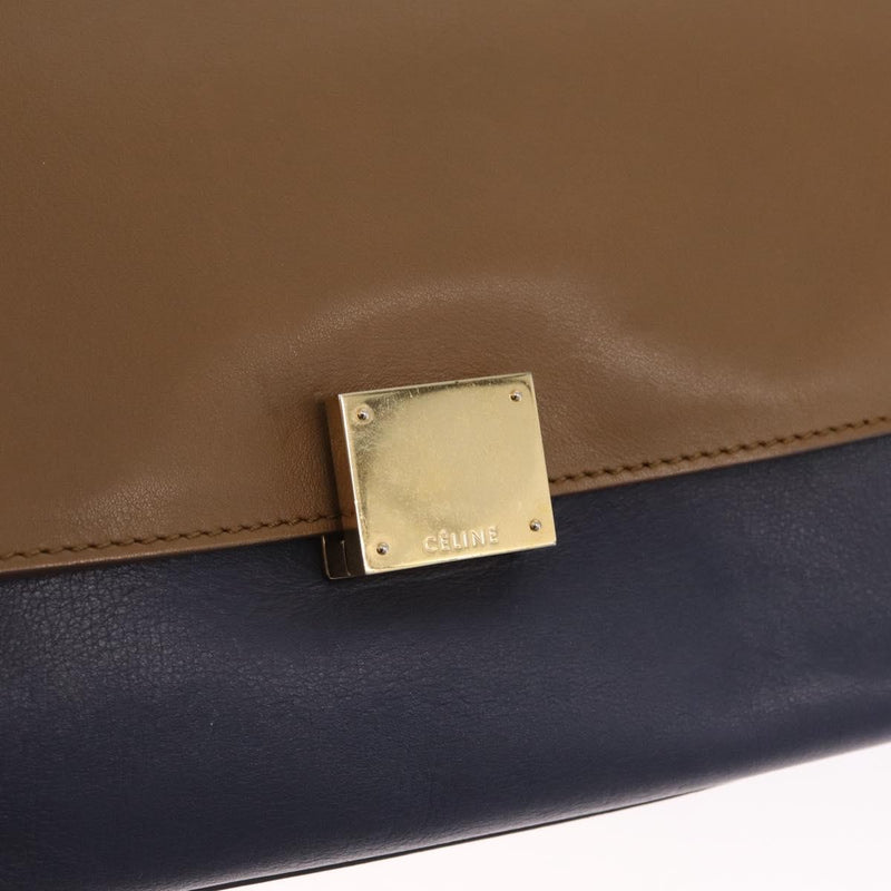 Celine Tricolor Trapeze Leather Navy Bag
