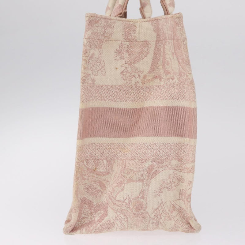 Christian Dior Book Embroidered Canvas Pink Bag