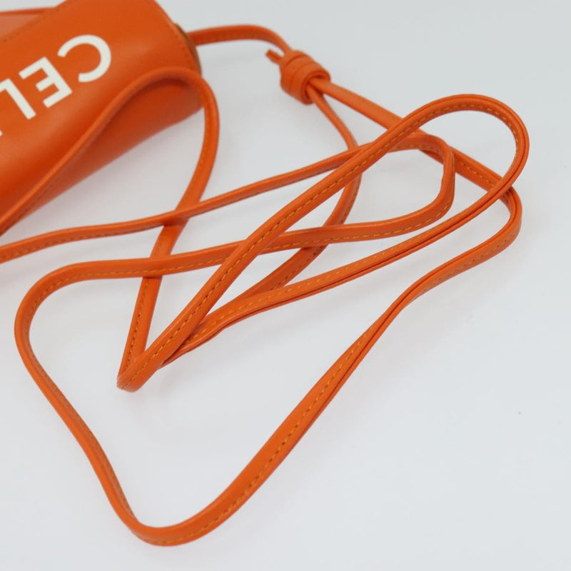 Celine Triangle Leather Orange Bag