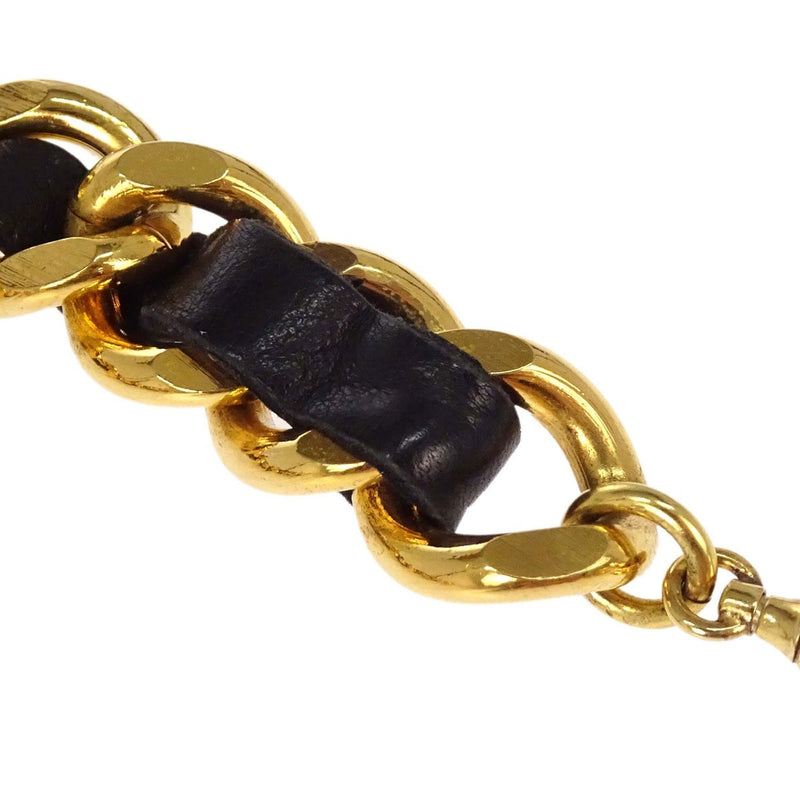 Chanel Cc Medallion Chain Belt Metal With Leather Gold Gold_plated