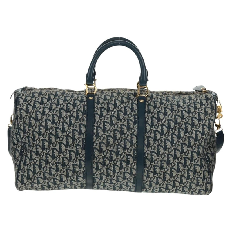 Christian Dior Vintage Trotter Boston Diorissimo Canvas Navy Bag