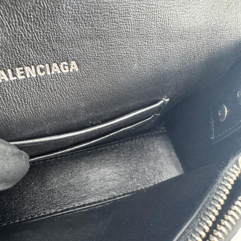 Balenciaga Hourglass Chain Leather Black Bag