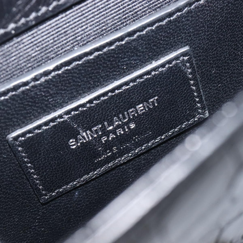 Saint Laurent Classic Monogram Tassel Chain Crocodile Embossed Leather Black Bag
