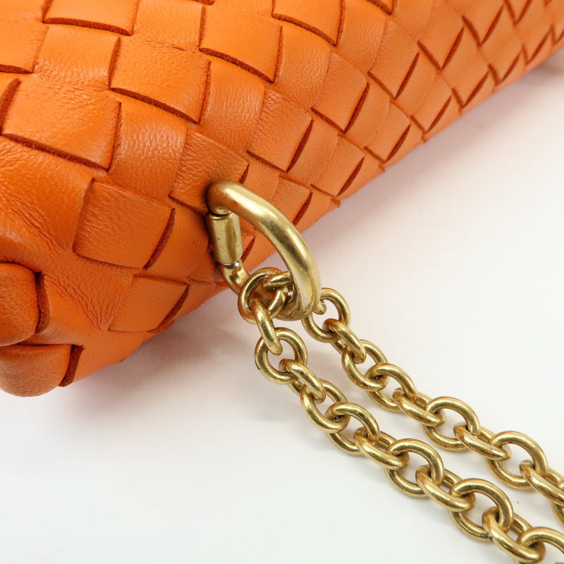 Bottega Veneta Olimpia Intrecciato Nappa Orange Leather Bag