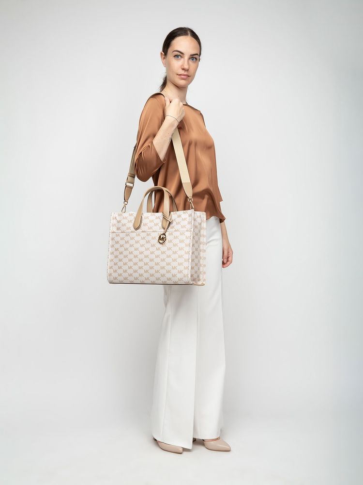 Michael Kors Gigi Tote Bag — Beige Cotton