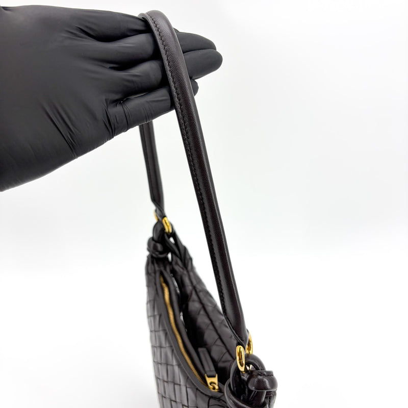 Bottega Veneta Gemelli Intrecciato Leather Black Bag