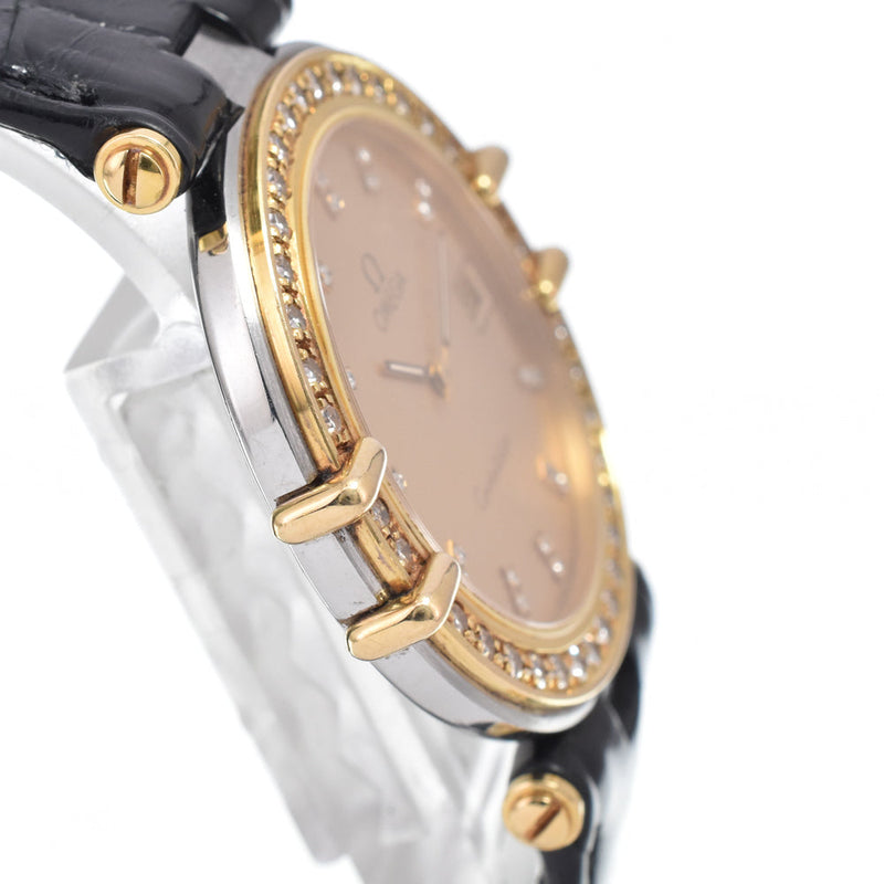 Omega Constellation Quartz Stainless Steel And Yellow Gold With Diamond Bezel Markers Mother Of Pearl Watches