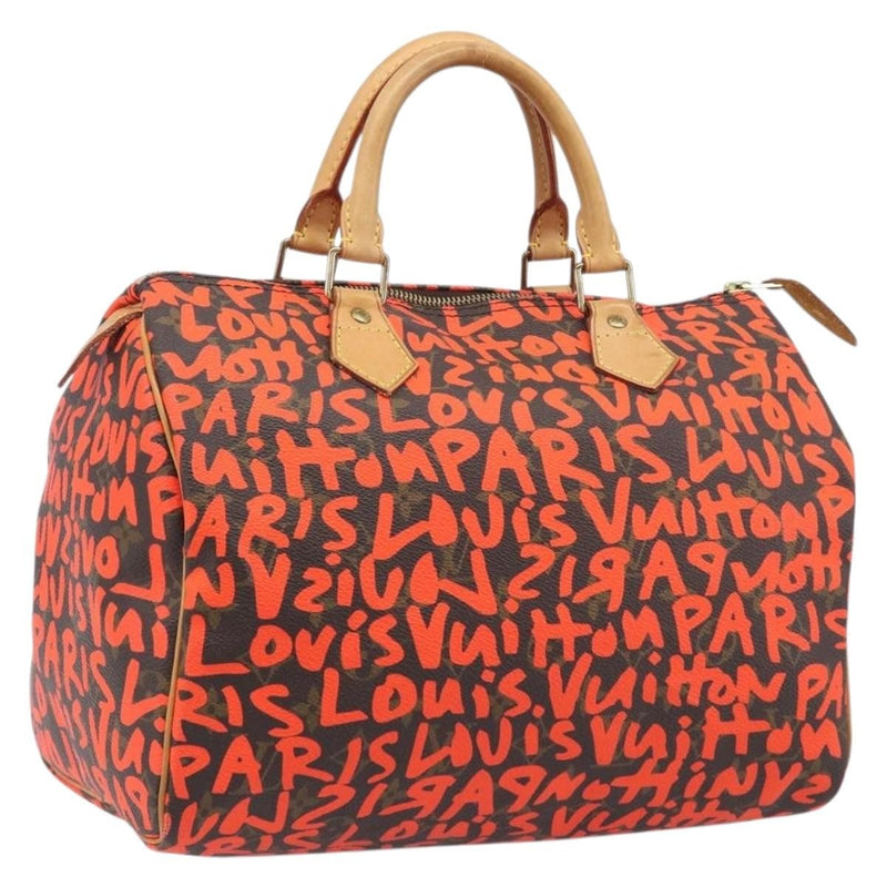 Louis Vuitton Speedy Limited Edition Monogram Graffiti Orange Canvas Bag