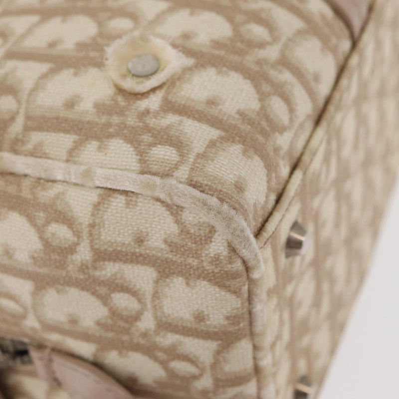 Christian Dior Vintage Trotter Romantique Zip Diorissimo Coated Canvas Beige Bag