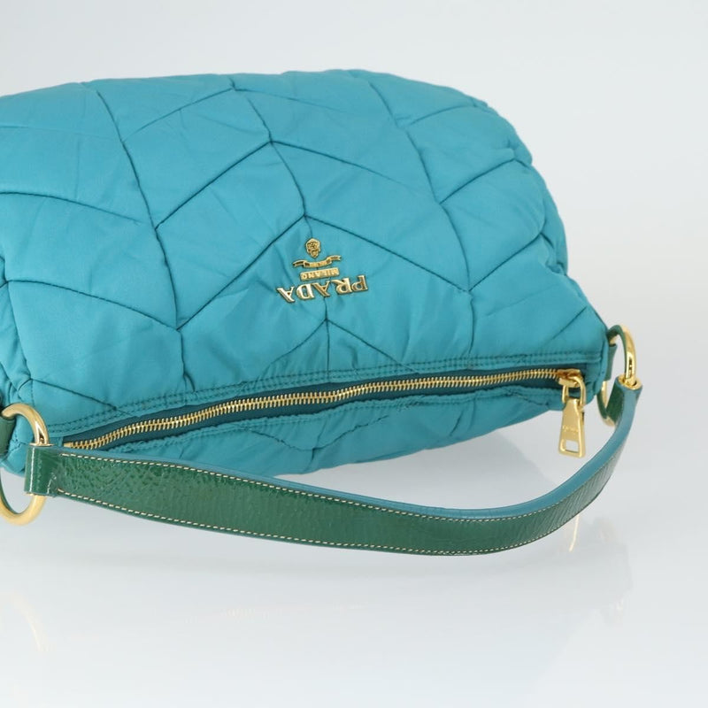 Prada Zip Hobo Chevron Tessuto Blue Nylon