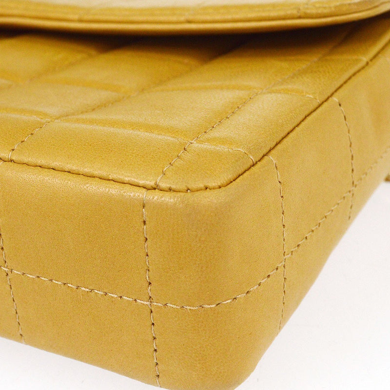 Chanel Chocolate Bar Flap Quilted Lambskin Beige Leather Bag