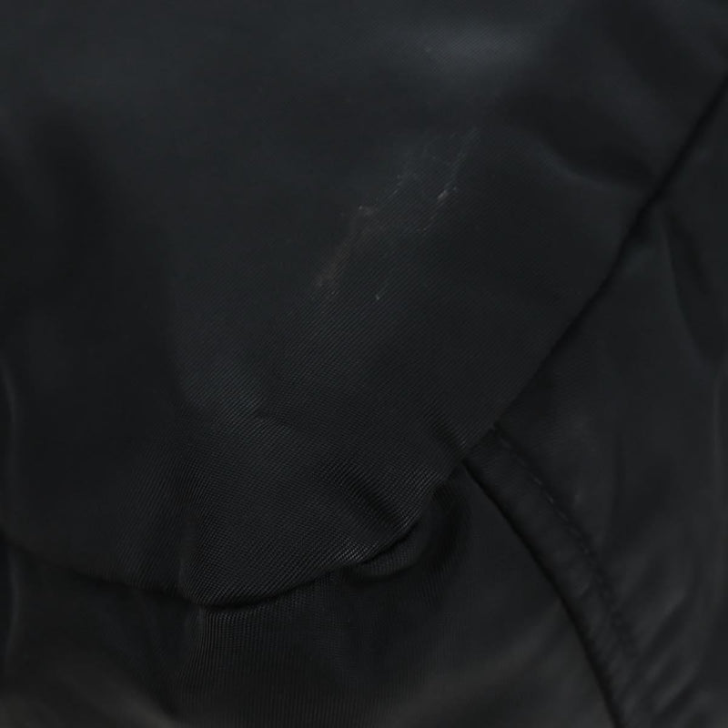 Prada Double Pocket Buckle Flap Tessuto And Leather Black Nylon Bag
